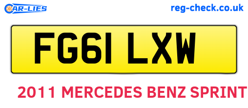 FG61LXW are the vehicle registration plates.