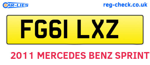 FG61LXZ are the vehicle registration plates.