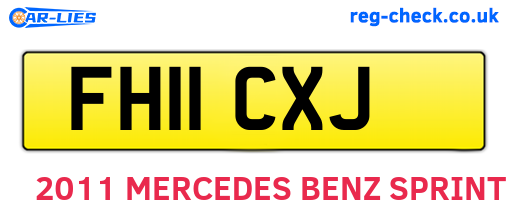 FH11CXJ are the vehicle registration plates.
