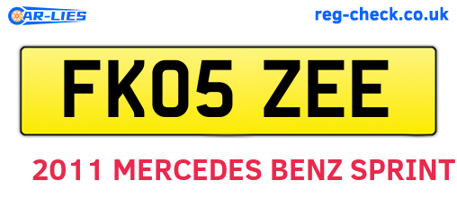 FK05ZEE are the vehicle registration plates.