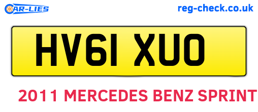 HV61XUO are the vehicle registration plates.