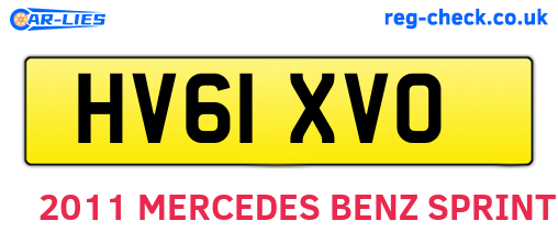 HV61XVO are the vehicle registration plates.
