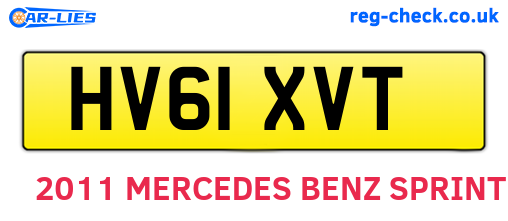HV61XVT are the vehicle registration plates.