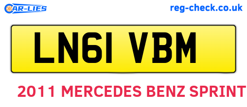 LN61VBM are the vehicle registration plates.