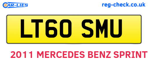 LT60SMU are the vehicle registration plates.