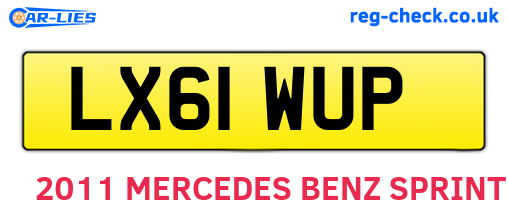 LX61WUP are the vehicle registration plates.