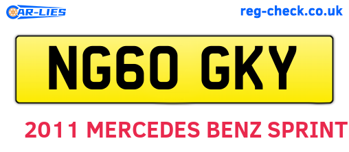NG60GKY are the vehicle registration plates.