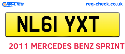 NL61YXT are the vehicle registration plates.