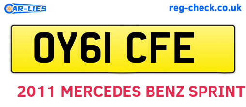 OY61CFE are the vehicle registration plates.