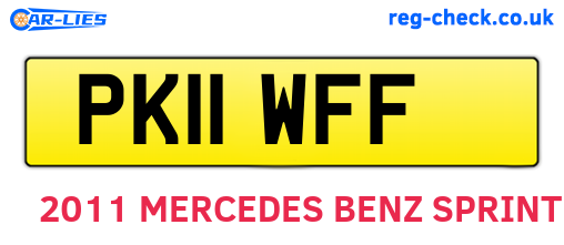 PK11WFF are the vehicle registration plates.