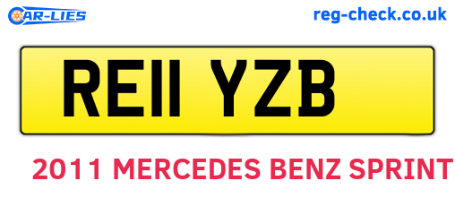RE11YZB are the vehicle registration plates.