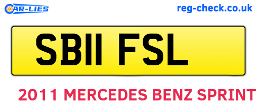SB11FSL are the vehicle registration plates.