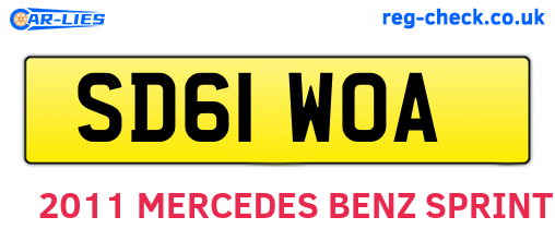 SD61WOA are the vehicle registration plates.