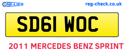 SD61WOC are the vehicle registration plates.