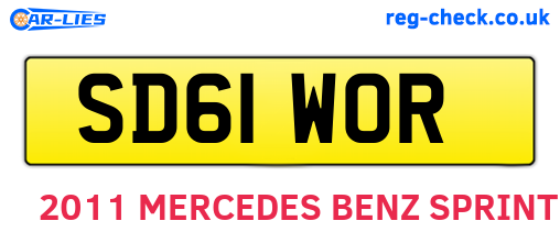 SD61WOR are the vehicle registration plates.