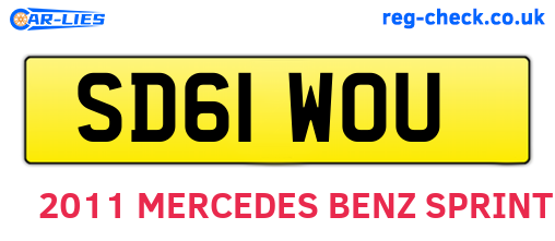 SD61WOU are the vehicle registration plates.