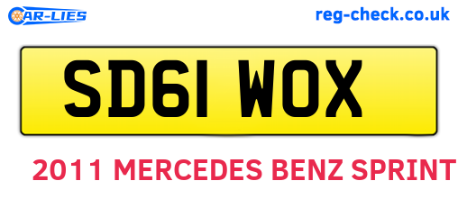 SD61WOX are the vehicle registration plates.