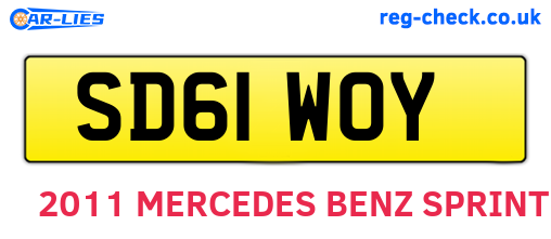 SD61WOY are the vehicle registration plates.