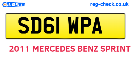 SD61WPA are the vehicle registration plates.
