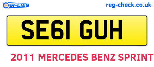 SE61GUH are the vehicle registration plates.