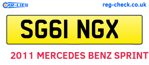 SG61NGX are the vehicle registration plates.