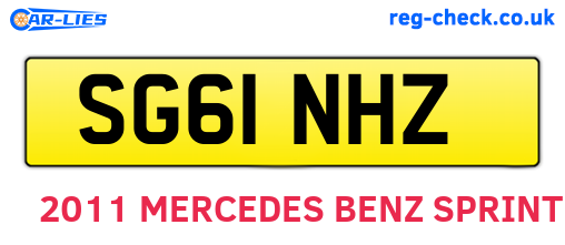 SG61NHZ are the vehicle registration plates.