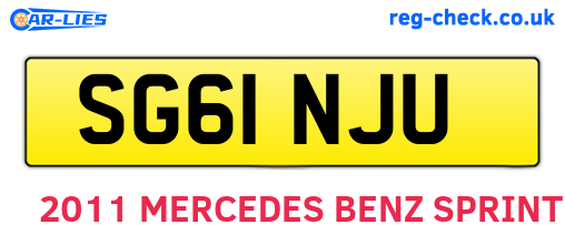 SG61NJU are the vehicle registration plates.