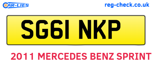 SG61NKP are the vehicle registration plates.