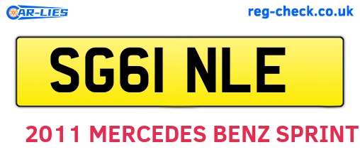 SG61NLE are the vehicle registration plates.