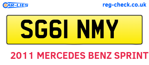 SG61NMY are the vehicle registration plates.