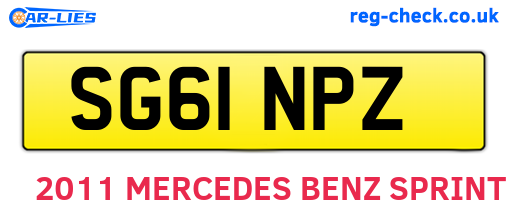 SG61NPZ are the vehicle registration plates.