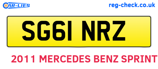 SG61NRZ are the vehicle registration plates.