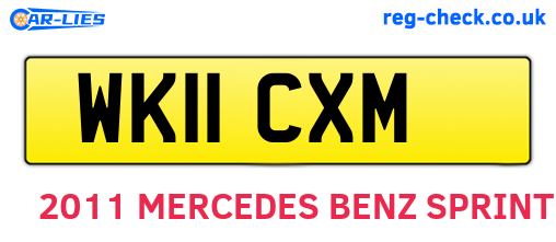 WK11CXM are the vehicle registration plates.