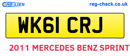 WK61CRJ are the vehicle registration plates.