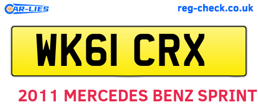 WK61CRX are the vehicle registration plates.
