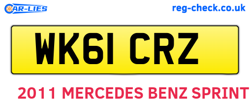 WK61CRZ are the vehicle registration plates.