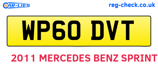 WP60DVT are the vehicle registration plates.