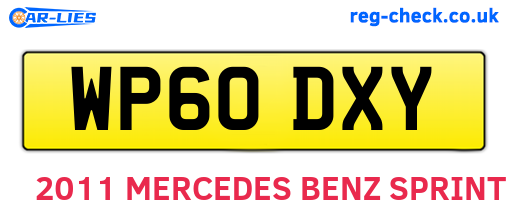 WP60DXY are the vehicle registration plates.