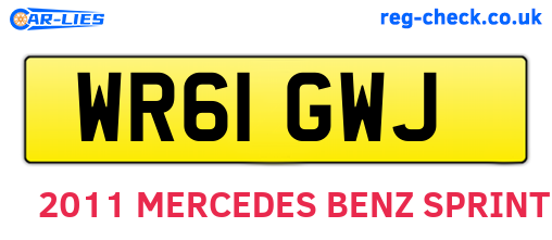 WR61GWJ are the vehicle registration plates.