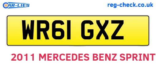 WR61GXZ are the vehicle registration plates.