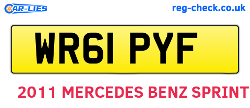 WR61PYF are the vehicle registration plates.