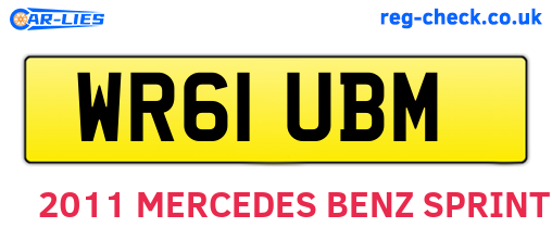 WR61UBM are the vehicle registration plates.