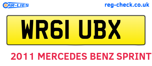 WR61UBX are the vehicle registration plates.