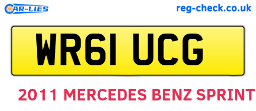 WR61UCG are the vehicle registration plates.