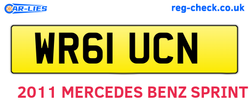 WR61UCN are the vehicle registration plates.