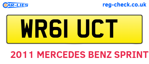 WR61UCT are the vehicle registration plates.