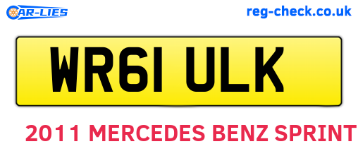 WR61ULK are the vehicle registration plates.