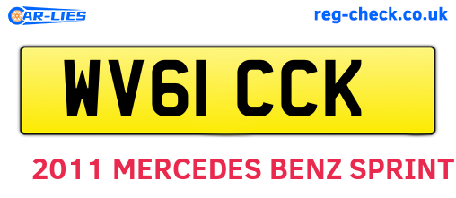 WV61CCK are the vehicle registration plates.