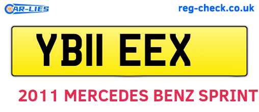 YB11EEX are the vehicle registration plates.