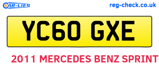 YC60GXE are the vehicle registration plates.